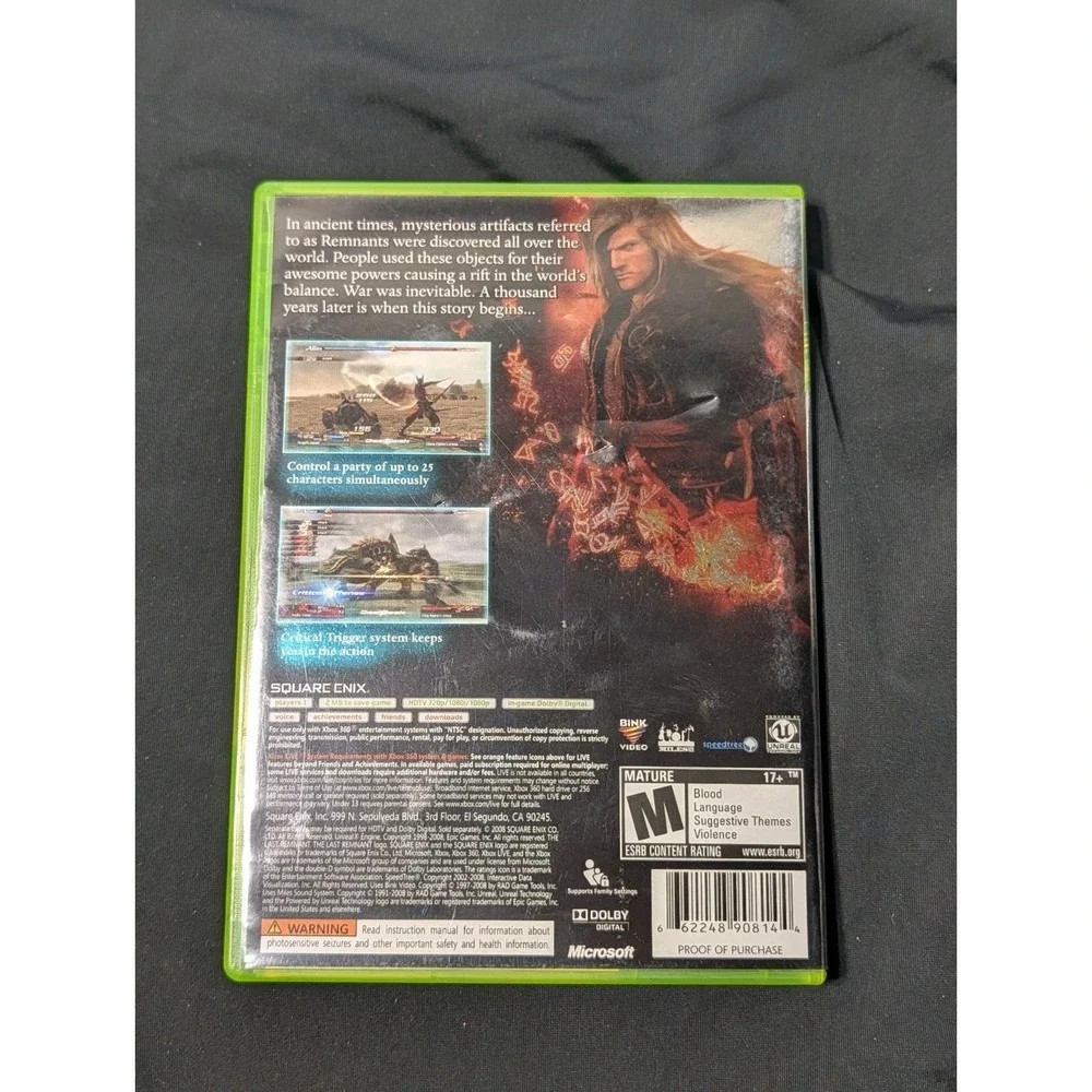 The Last Remnant - Microsoft Xbox 360 Tested & Works CIB Complete W/ Manual